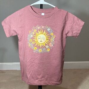 Bella Canvas Kids T-Shirt - Rose with Sun and Floral Design